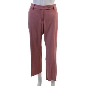 True Royal Womens Cropped Dress Pants Pink Button Size 44